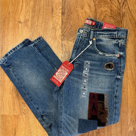 NWT. Lucky Brand Boy Midrise Relaxed Straight Patchwork Jeans. 2/26 R. - Picture 10 of 14